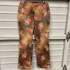 Newport News Jeanology Collection Women's Floral Rose Jeans Size 12